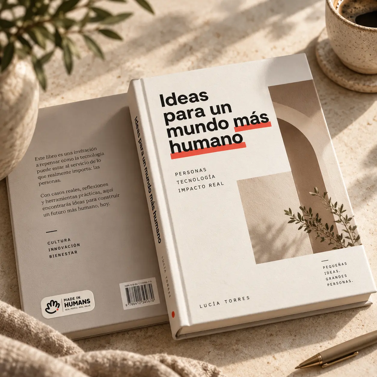 Ejemplo de insignia MiHumans aplicada en un libro